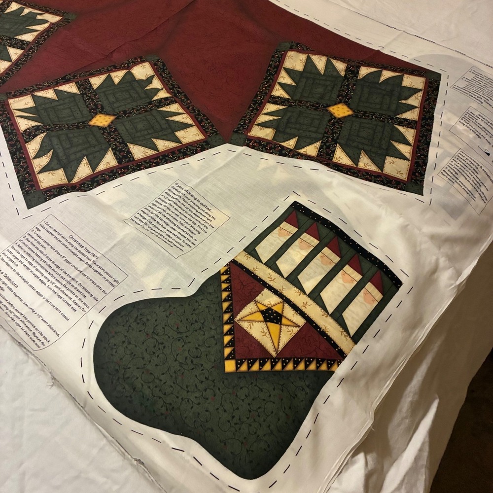 Holiday Gatherings Beck Christmas Tree Skirt Tablecloth Fabric Panel Project